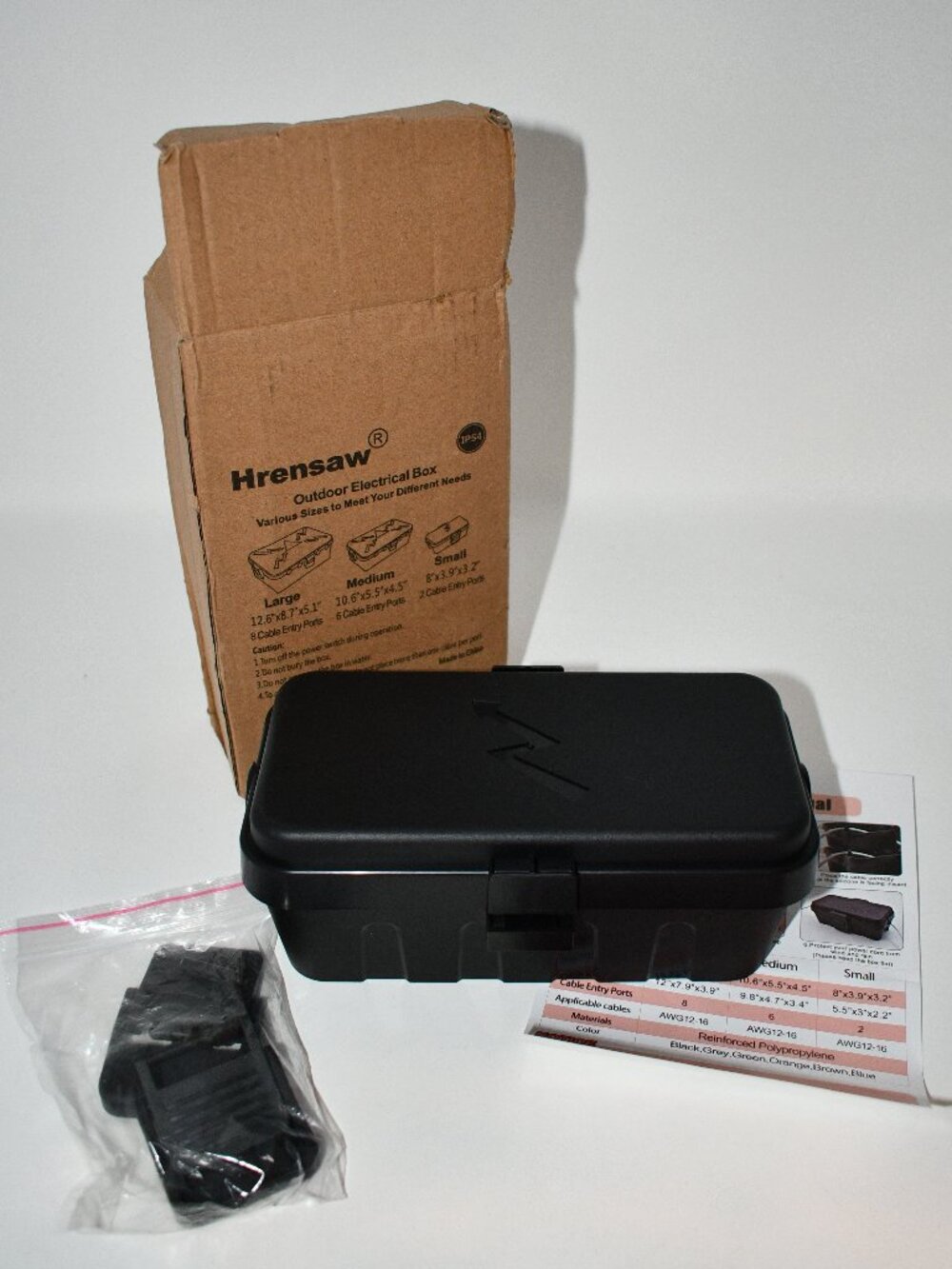 Hrensaw SMALL Outdoor Electrical Box IP54 Waterproof Cord Connection Protector